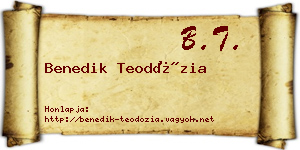 Benedik Teodózia névjegykártya